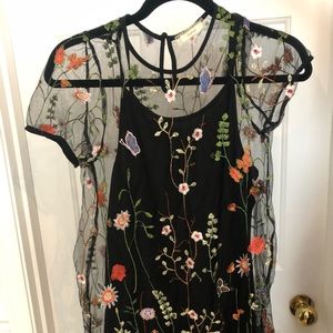 Embroidered Soprano Mesh Mini Dress